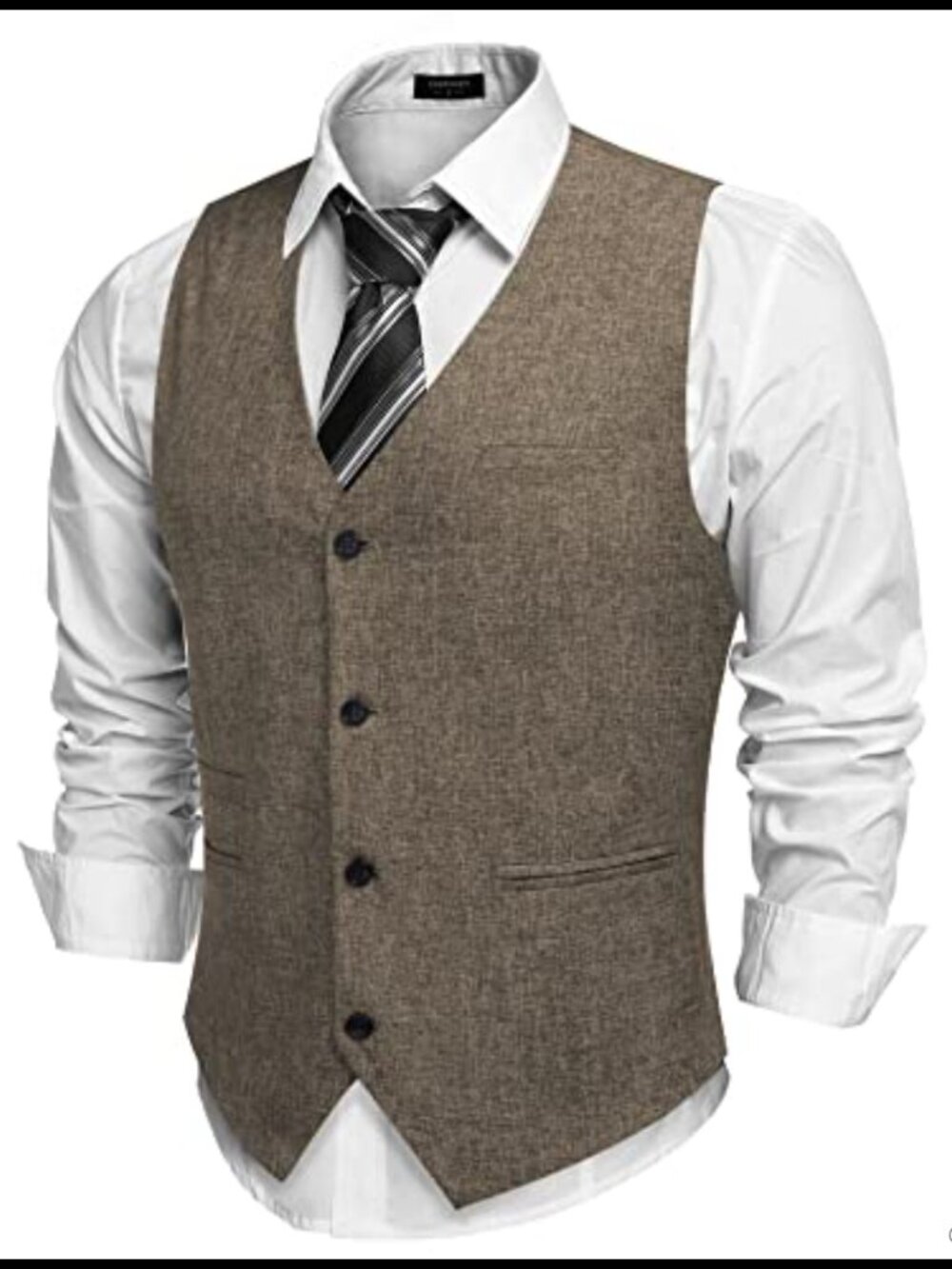 COOFANDY Men's Lightweight Polyester Suit Vest Slim Fit Waistcoat